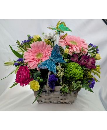 Happy Butterflies  Basket of Fresh Flowers  in Bend, OR | AUTRY'S 4 SEASONS FLORIST