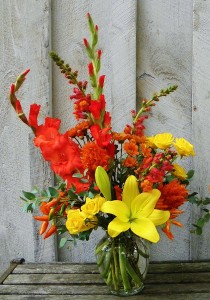 Happy Fall  Bright and Cheerful Fall Arrangement 