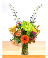 New England Colored Vase Arrangement