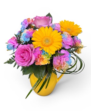 Happy Pitcher Vase Arrangement 