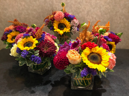 Autumn Table Centerpiece Square Vase Centerpiece