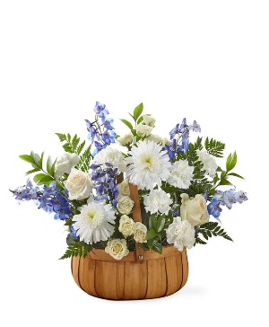 Harmony and Grace  White and Blue in Basket 