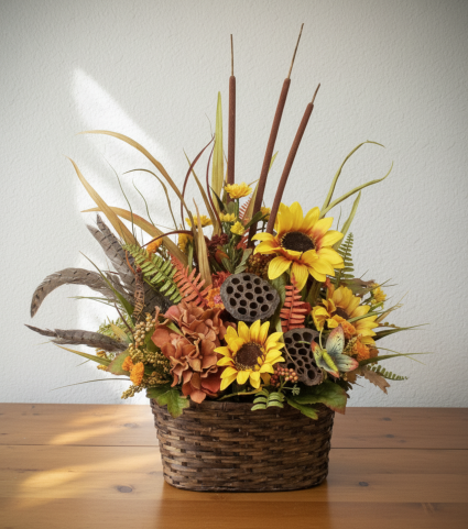 Harvest Celebration Fresh Basket Arrangement