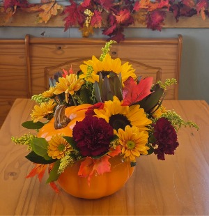 Harvest Pumpkin Flower Arrangement 