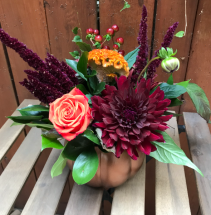 Harvest Pumpkin Keepsake Flower Arrangement