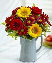 Harvest Spiece Bouquet Ceramic Pitcher Vase