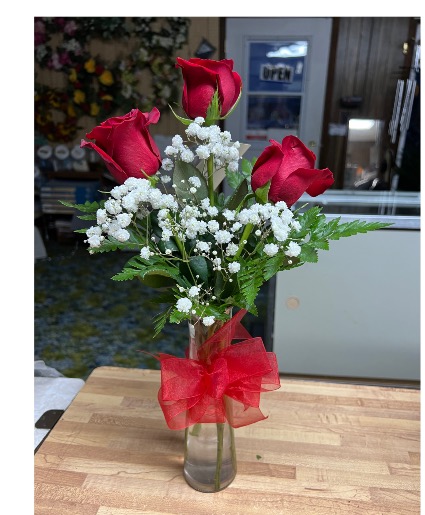 HCF 3 rose  Bud vase