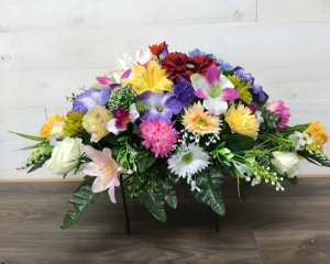 Headstone Saddle #3 Silk Arrangement