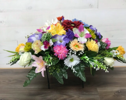 Headstone Saddle #3 Silk Arrangement