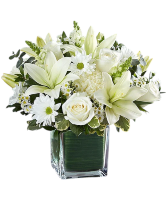 Healing Tears - All White White Sympathy Flower Bouquet