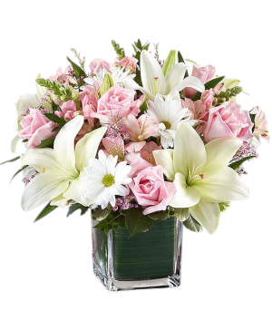 Healing Tears - Pink & White Pink & White Sympathy Bouquet