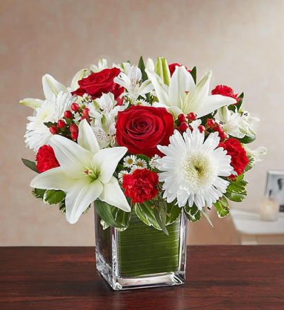 Healing Tears - Red & White Sympathy Arrangements