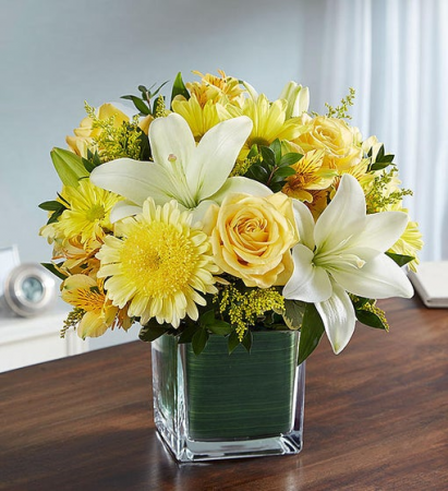 Healing Tears - Yellow & White Sympathy Arrangements