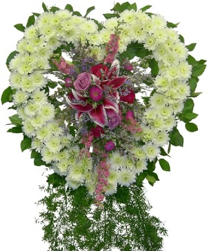 K624 Heart and Love Funeral Tribute Heart on an Easel 