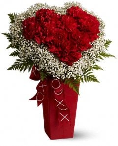 Heart and Soul Vase Arrangement Carnations in Dunellen, NJ | PONTI'S PETALS