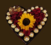 Heart box with sunflower Hearth box  with sunflower