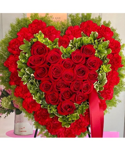 Heart for Funeral with Green Funeral