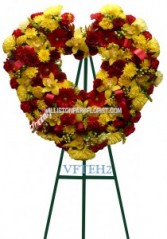 Heart Of Love Red and Yelow Vogue's Hearts and Wreath Sprays