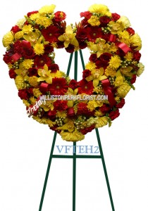 Heart Of Love Red and Yelow Vogue's Hearts and Wreath Sprays