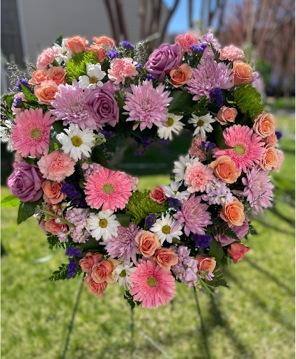 Heart of Pastels Funeral Spray
