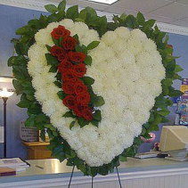Heart (pick your size & color red or white) funeral