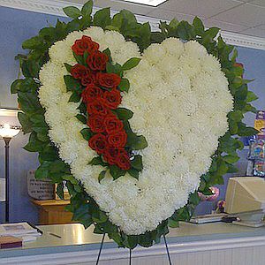 Heart (pick your size & color red or white) funeral