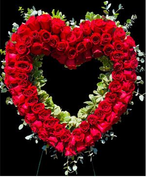 Heart Roses Standing Spray  