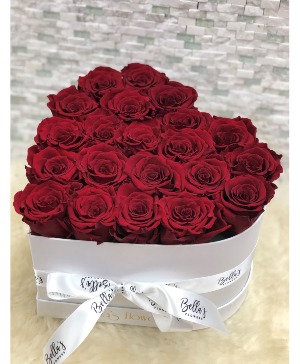 Heart-Shape Rose Box  25 Fresh  OR  Preserved Roses