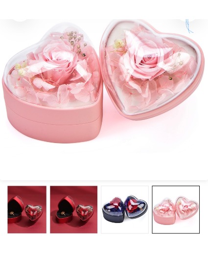 Heart shaped Flower Ring Jewelery box  Ring ,Pendent Box in Red ,Pink & Blue