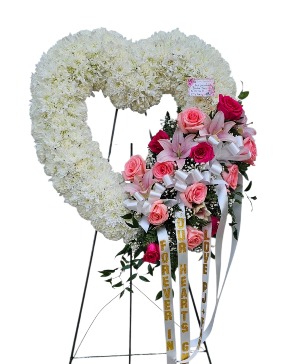 Heart spray Funeral flowers