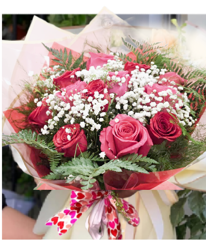 Heart to Heart one dozen rose  Hand tied bouquet