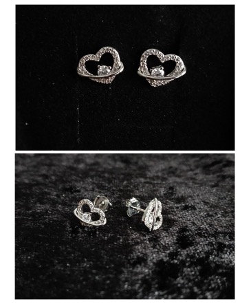 Heart Zirconia Stud Earrings   in Hyattsville, MD | Rosemery's Flower & Jewelry