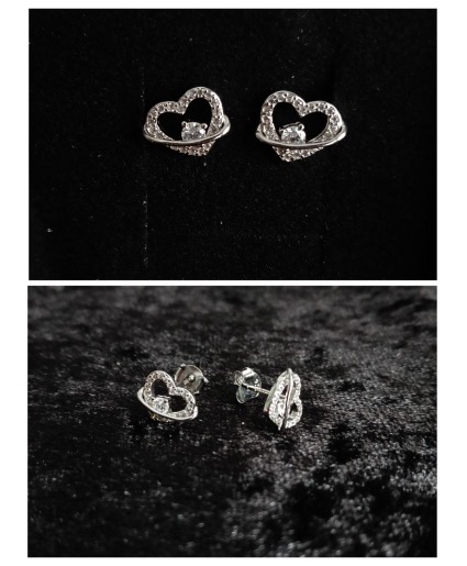 Heart Zirconia Stud Earrings  