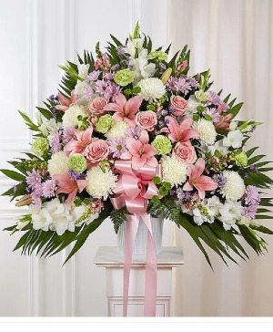 Heartfelt Sympathies Pastel Standing Basket 