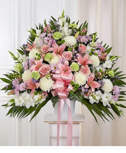 Heartfelt Sympathies Pastel Standing Basket 