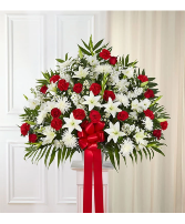 Heartfelt Sympathies Red & White Basket Large