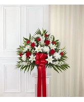 Heartfelt Sympathies Red & White Basket Small
