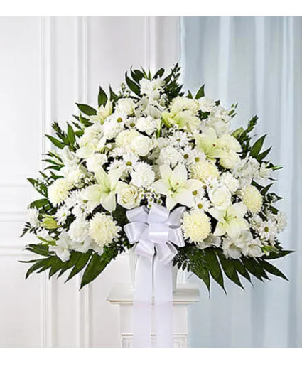Heartfelt Sympathies White Basket Medium