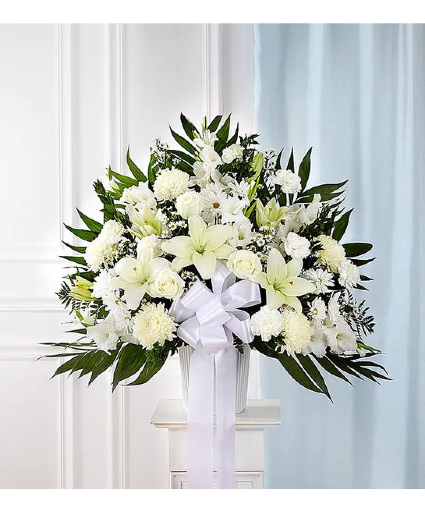 Heartfelt Sympathies White Basket Small