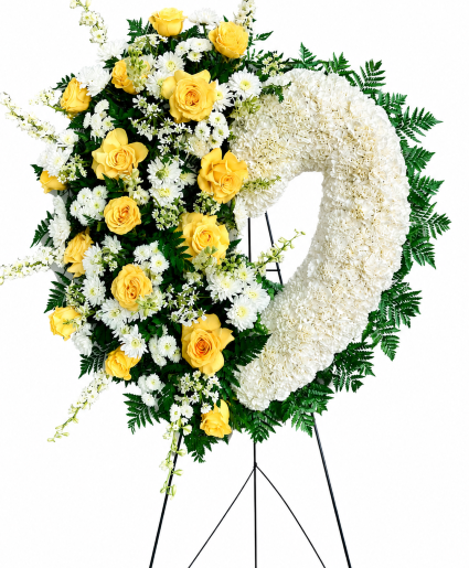 HEARTFELT SYMPATHY Standing Heart Wreath