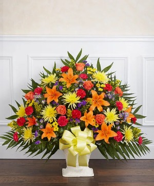Heartfelt Tribute Floor Basket- Bright 
