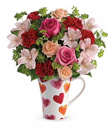 Hearts And Hugs Mug Arrangement  