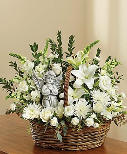 HEAVENLY ANGEL Sympathy Basket Arrangement