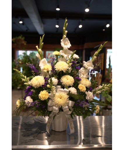 Heavenly Blooms  White & Purple Tribute 