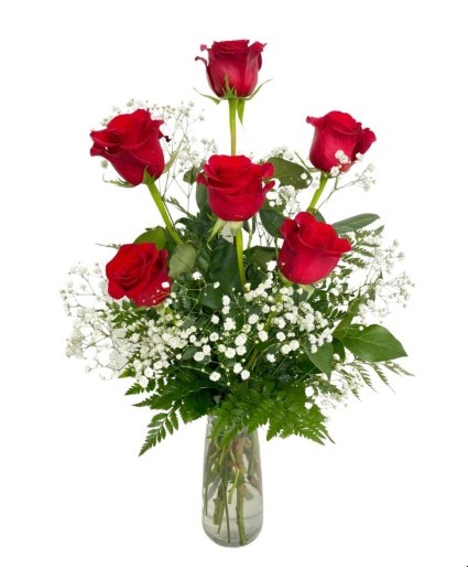 Heavenly Half Dozen Red Roses 
