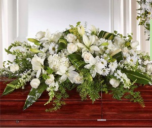 Heavenly Lily Remembrance Casket Spray