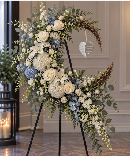 Heavenly Memories Crescent Sympathy Tribute 