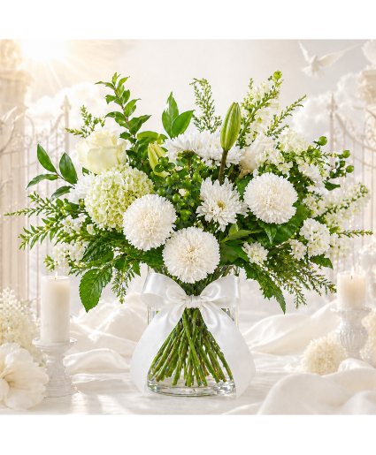 Heavenly White Harmony Sympathy Flowers