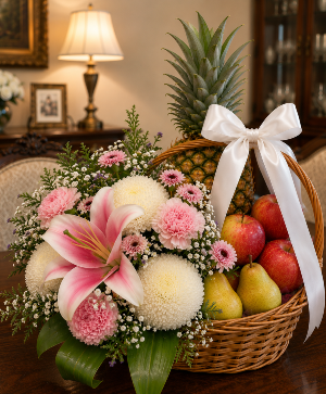 Heaven's Gentle Harvest Basket Call Us for Faster Service & Daily Specials: (915) 303-8500 Text Us to Order Anytime: (915) 505-3708 Your trusted source for Flowers & Delivery in El Paso TX 