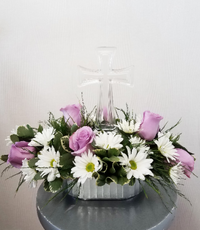 Heaven's Grace Keepsake Crystal Cross Arrangement